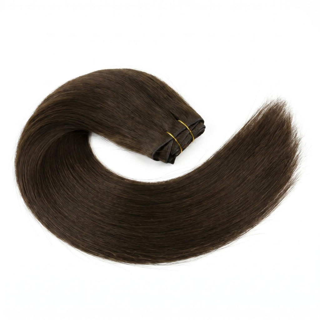 Havana Invisible Clip-In Hair Extensions Dark Brown