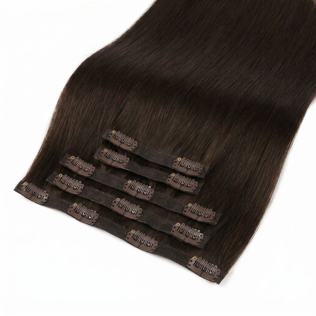 Havana Invisible Clip-In Hair Extensions Dark Brown